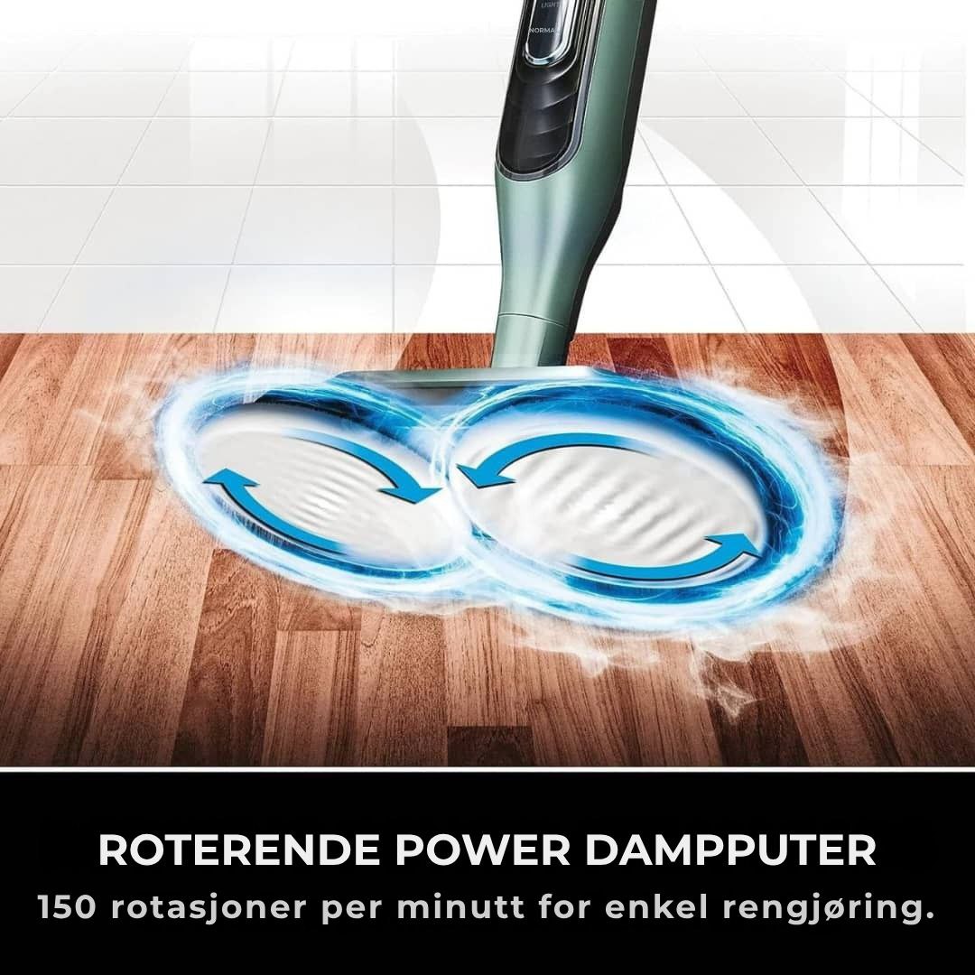 Shark® damp- og skuremopp – alt-i-ett med LED, XL-tank og 8 pads